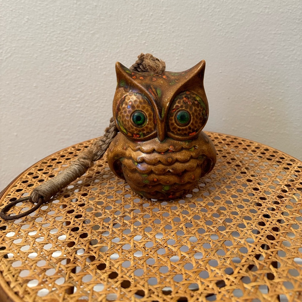 Vintage MCM hanging ceramic owl